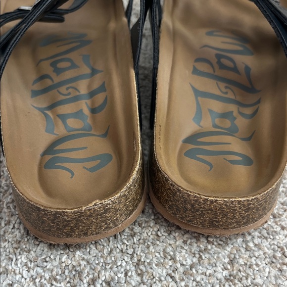 Black Double Strap Sandals with Buckles - Picture 5 of 6